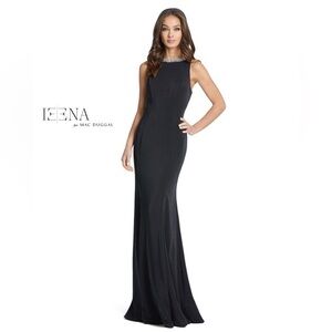 Mac Duggal Crystal Neck Trumpet Gown Black Dress size 12